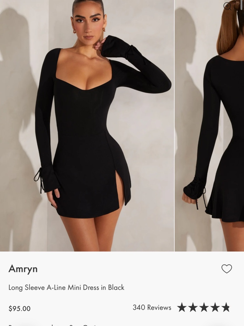 Oh Polly Black Long Sleeve A-Line Mini Dress